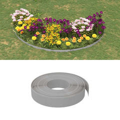 vidaXL Garden Edgings 2 pcs Grey 10 m 10 cm Polyethylene 1