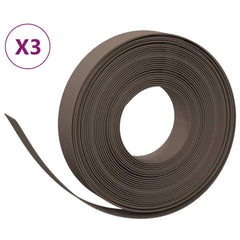 vidaXL Garden Edgings 3 pcs Brown 10 m 10 cm Polyethylene 2