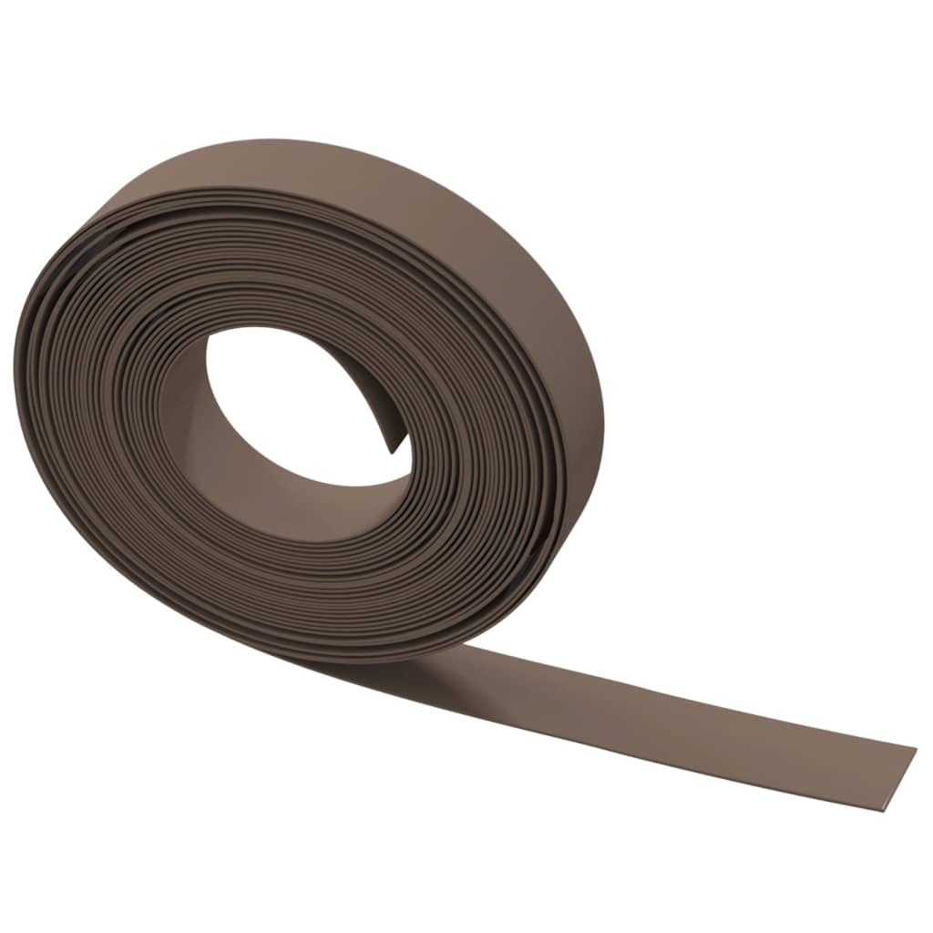 vidaXL Garden Edgings 3 pcs Brown 10 m 10 cm Polyethylene 5