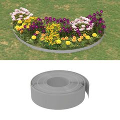 vidaXL Garden Edgings 2 pcs Grey 10 m 15 cm Polyethylene 1