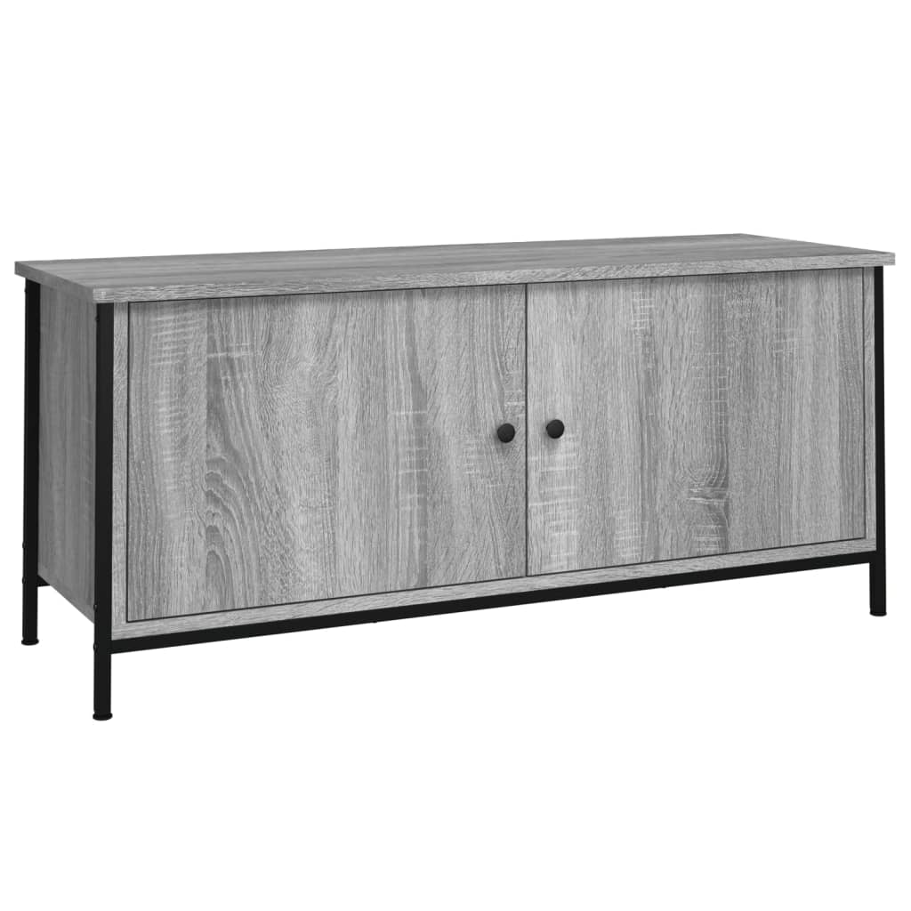 vidaXL TV Cabinet with Doors Grey Sonoma 102x35x45 cm Engineered Wood 2
