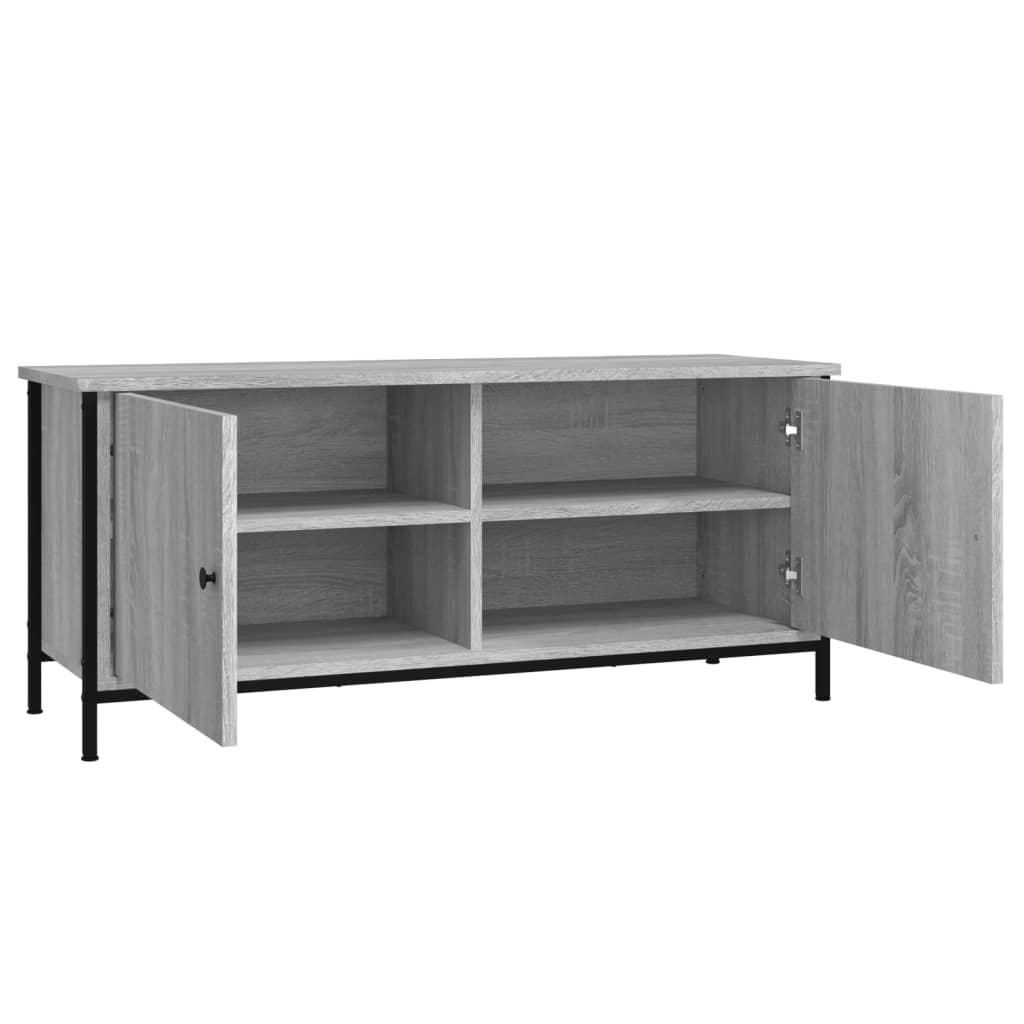 vidaXL TV Cabinet with Doors Grey Sonoma 102x35x45 cm Engineered Wood 6