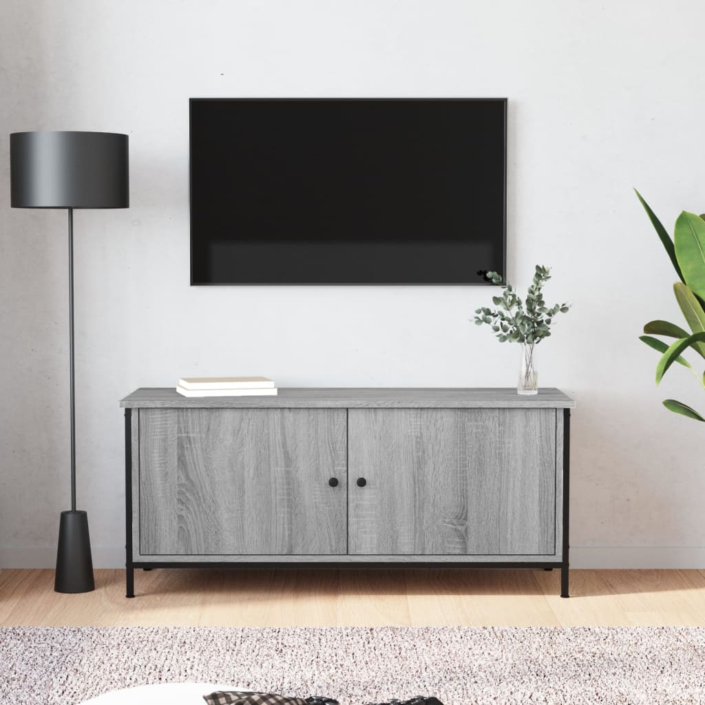 vidaXL TV Cabinet with Doors Grey Sonoma 102x35x45 cm Engineered Wood 1
