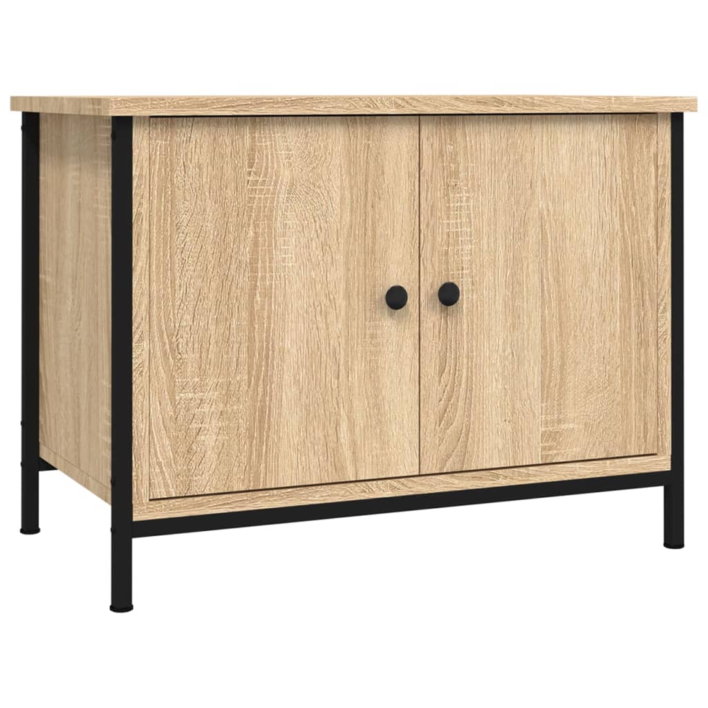 vidaXL TV Cabinet with Doors Sonoma Oak 60x35x45 cm Engineered Wood 2