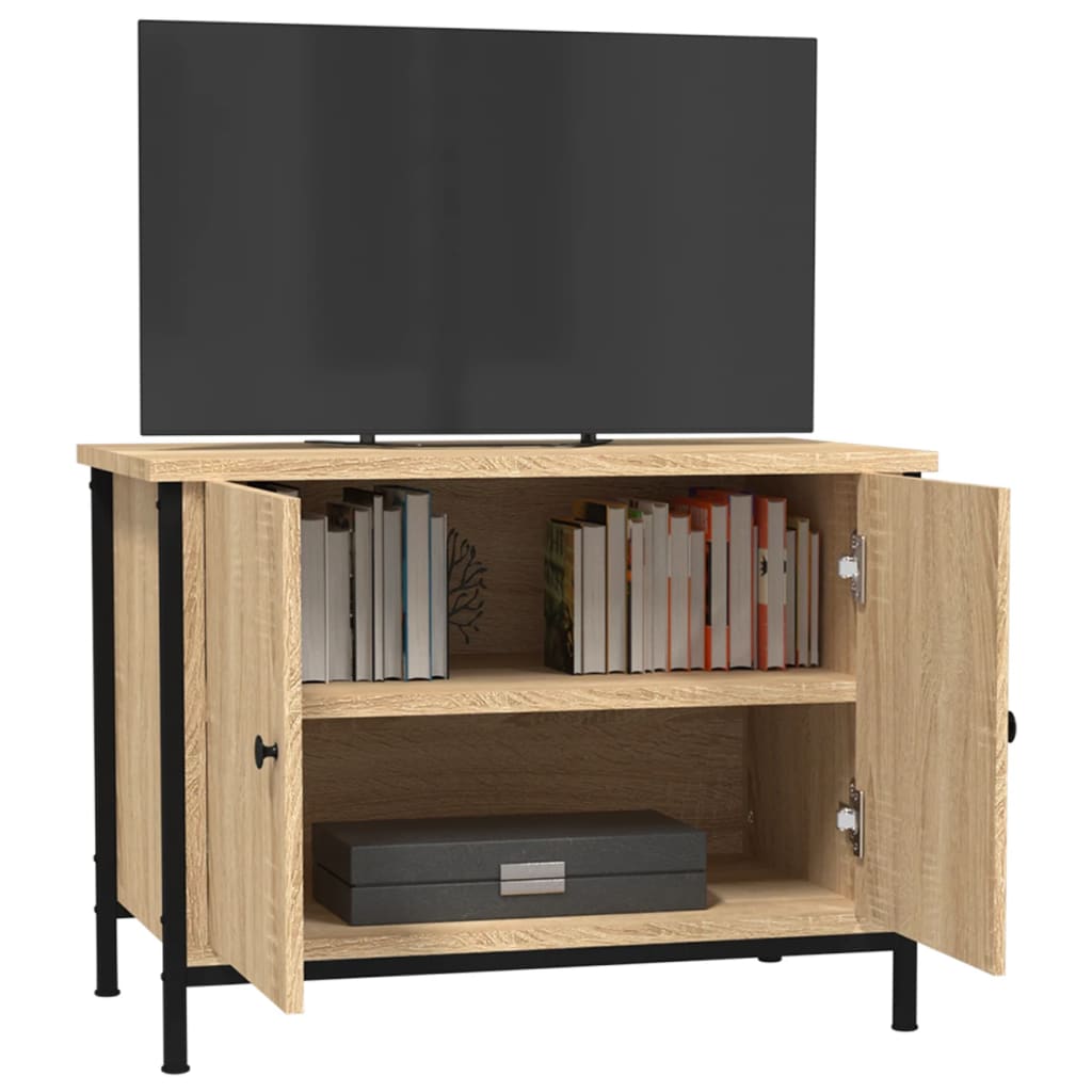 vidaXL TV Cabinet with Doors Sonoma Oak 60x35x45 cm Engineered Wood 4