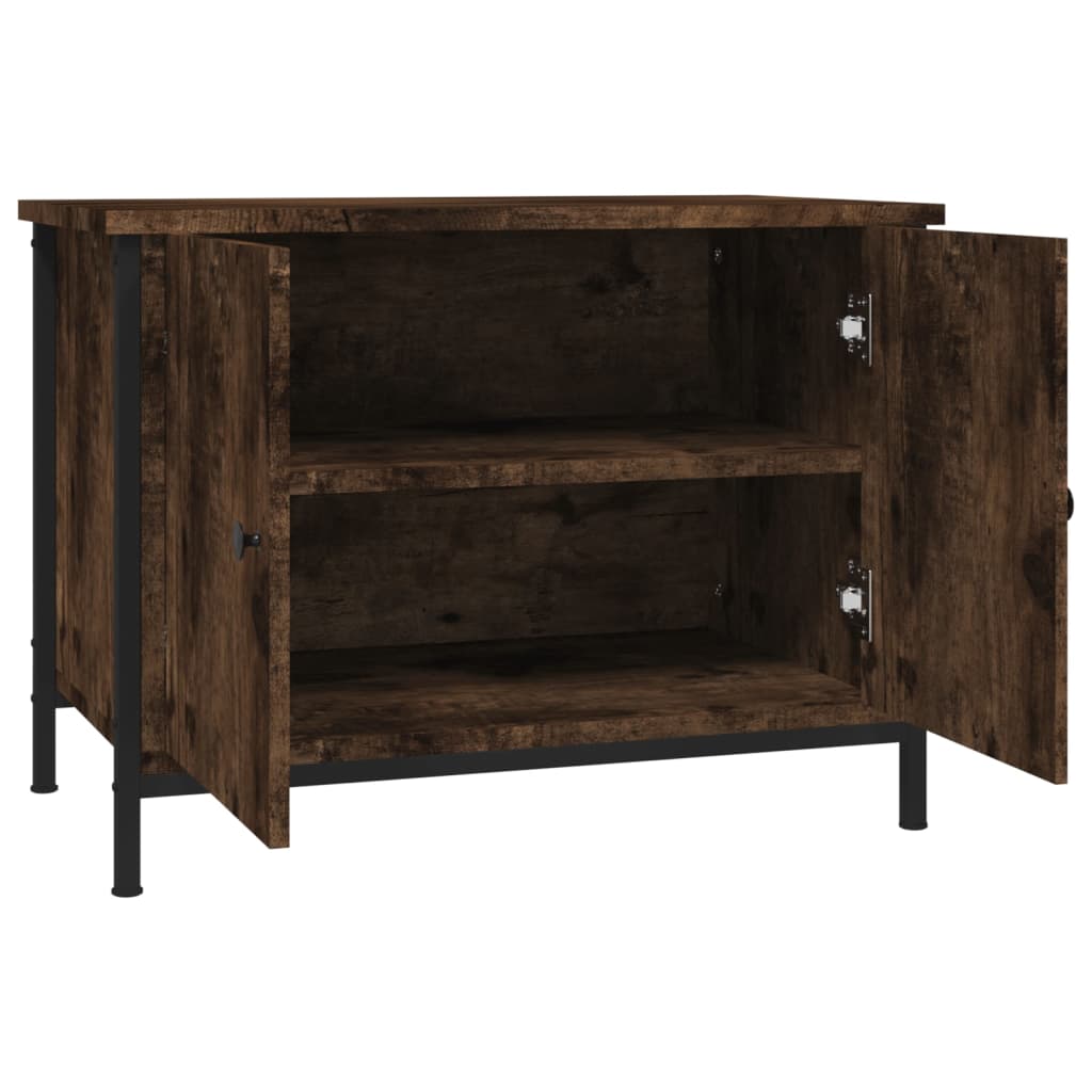 vidaXL TV Cabinet with Doors Smoked Oak 60x35x45 cm Engineered Wood 6