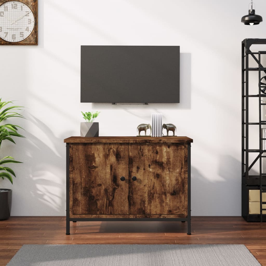 vidaXL TV Cabinet with Doors Smoked Oak 60x35x45 cm Engineered Wood 1