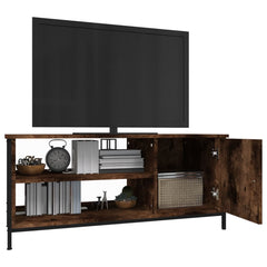 vidaXL TV Cabinet Smoked Oak 100x40x45 cm Engineered Wood 4