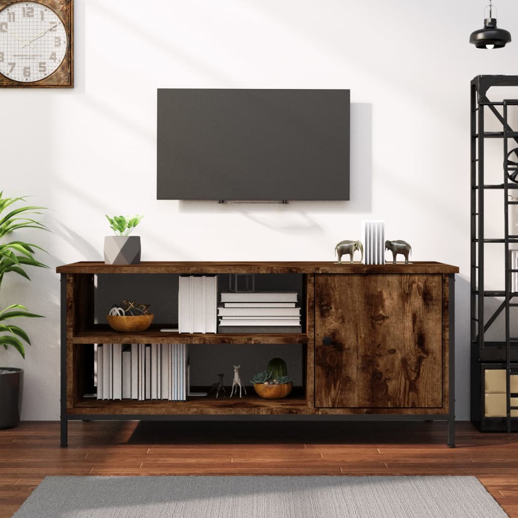 vidaXL TV Cabinet Smoked Oak 100x40x45 cm Engineered Wood 1