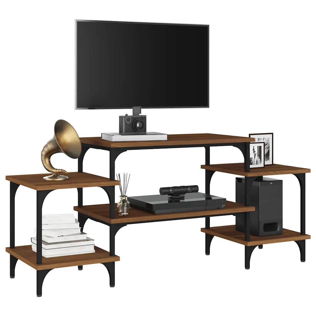 vidaXL TV Cabinet Brown Oak 117x35x52 cm Engineered Wood 4