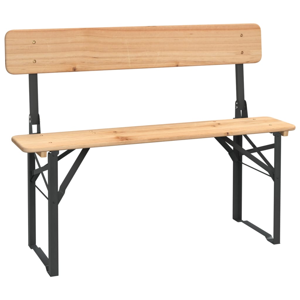 vidaXL 3 Piece Folding Beer Table Set Solid Wood Fir 4