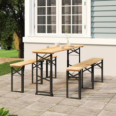 vidaXL Folding Beer Table 170x50x75/105 cm Solid Wood Fir 1