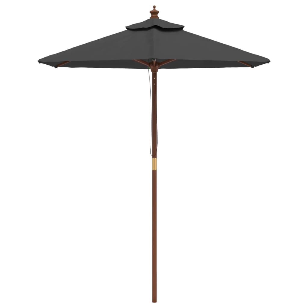 Garden Parasol with Wooden Pole 196x231 cm Anthracite