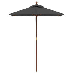 Garden Parasol with Wooden Pole 196x231 cm Anthracite
