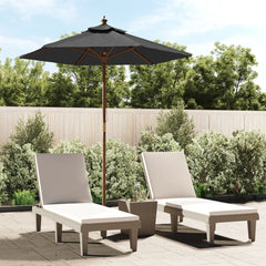 Garden Parasol with Wooden Pole 196x231 cm Anthracite