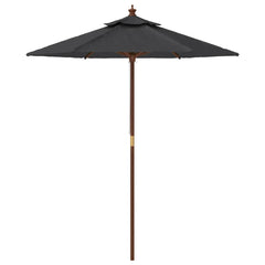 Garden Parasol with Wooden Pole Black, image 4
