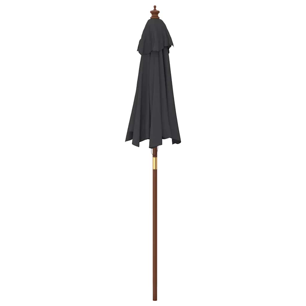 Garden Parasol with Wooden Pole Black, image 5