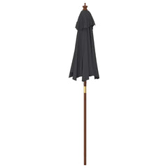Garden Parasol with Wooden Pole Black, image 5