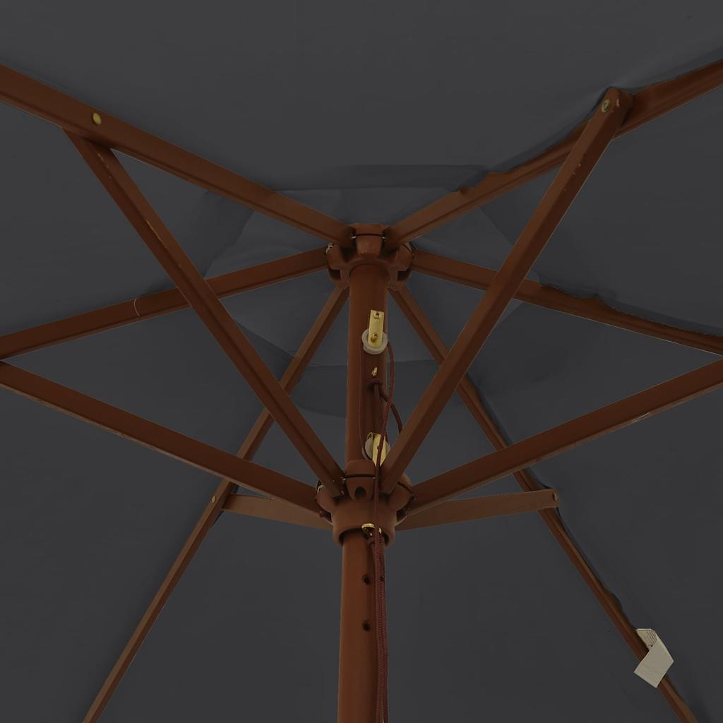 Garden Parasol with Wooden Pole Black, image 6