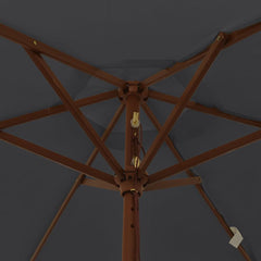 Garden Parasol with Wooden Pole Black, image 6