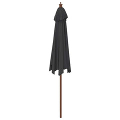 vidaXL Garden Parasol with Wooden Pole Black 299x240 cm 5