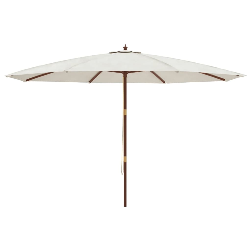 vidaXL Garden Parasol with Wooden Pole Sand 400x273 cm 4