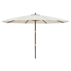 vidaXL Garden Parasol with Wooden Pole Sand 400x273 cm 4