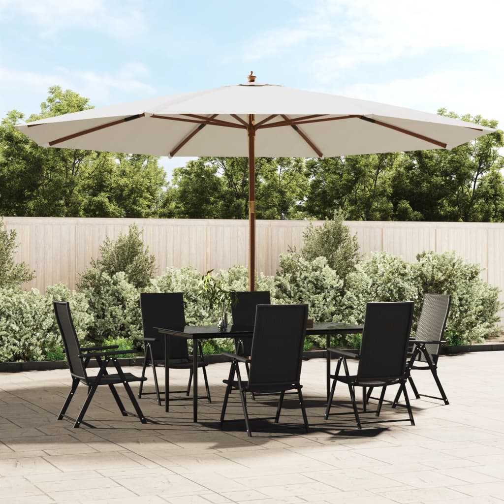 vidaXL Garden Parasol with Wooden Pole Sand 400x273 cm 1