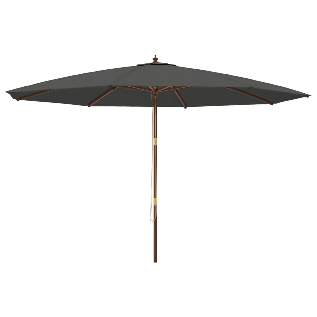 vidaXL Garden Parasol with Wooden Pole Anthracite 400x273 cm 2