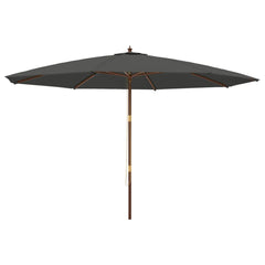 vidaXL Garden Parasol with Wooden Pole Anthracite 400x273 cm 2