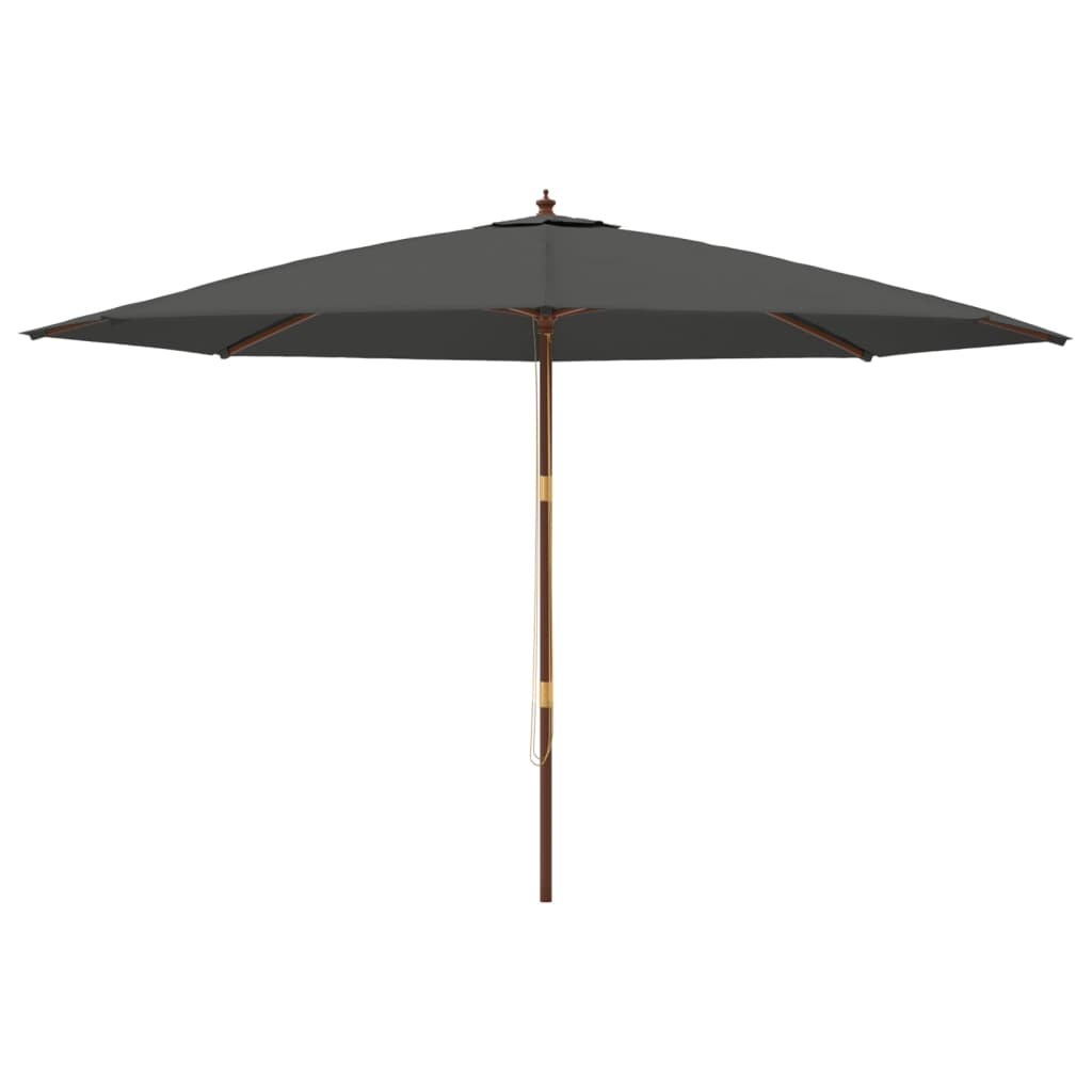 vidaXL Garden Parasol with Wooden Pole Anthracite 400x273 cm 3
