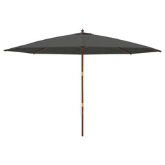 vidaXL Garden Parasol with Wooden Pole Anthracite 400x273 cm 3