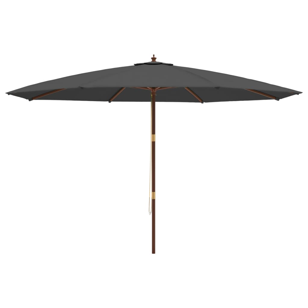 vidaXL Garden Parasol with Wooden Pole Anthracite 400x273 cm 4