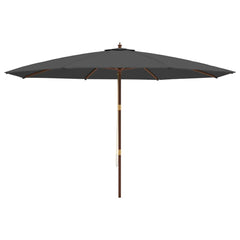 vidaXL Garden Parasol with Wooden Pole Anthracite 400x273 cm 4