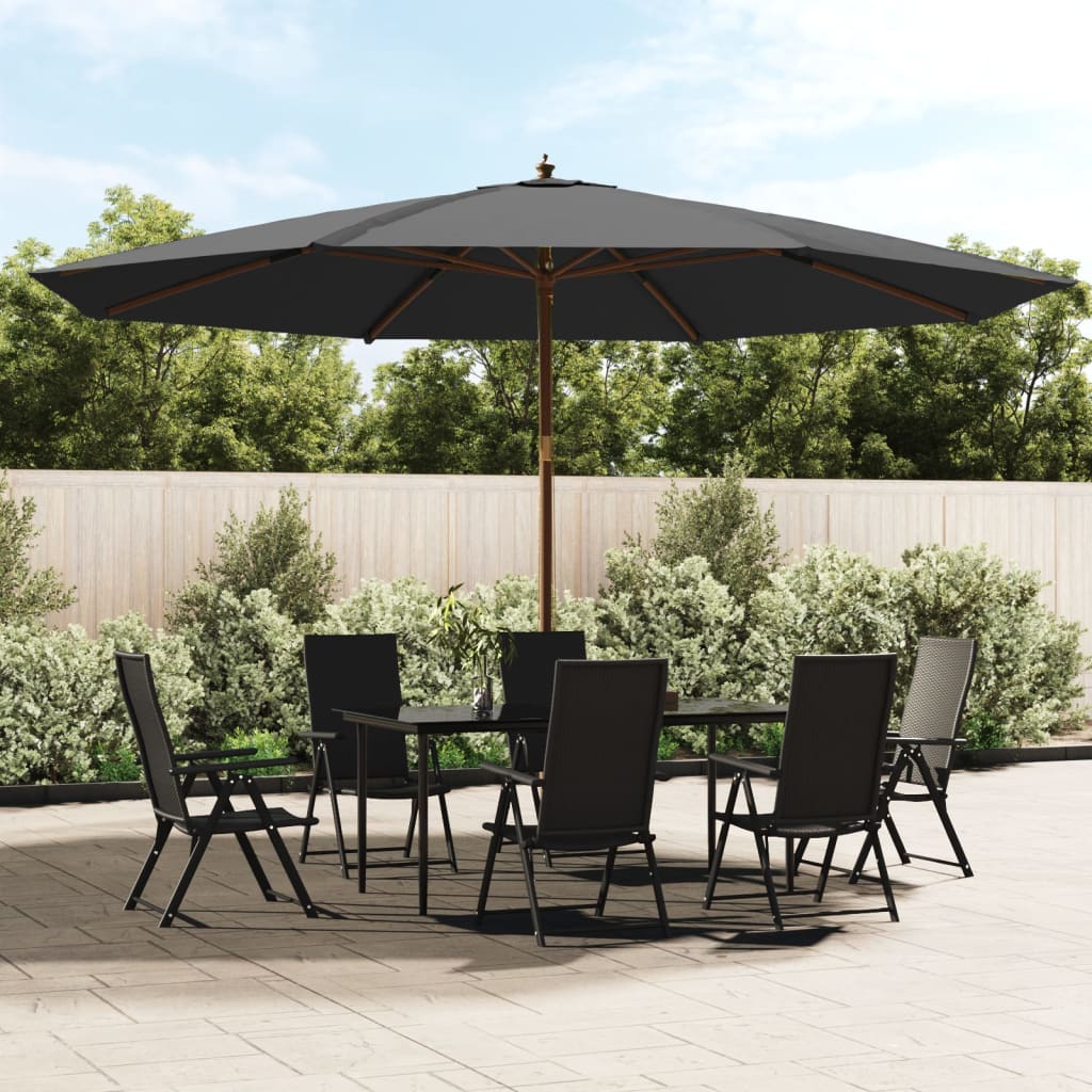 vidaXL Garden Parasol with Wooden Pole Anthracite 400x273 cm 1