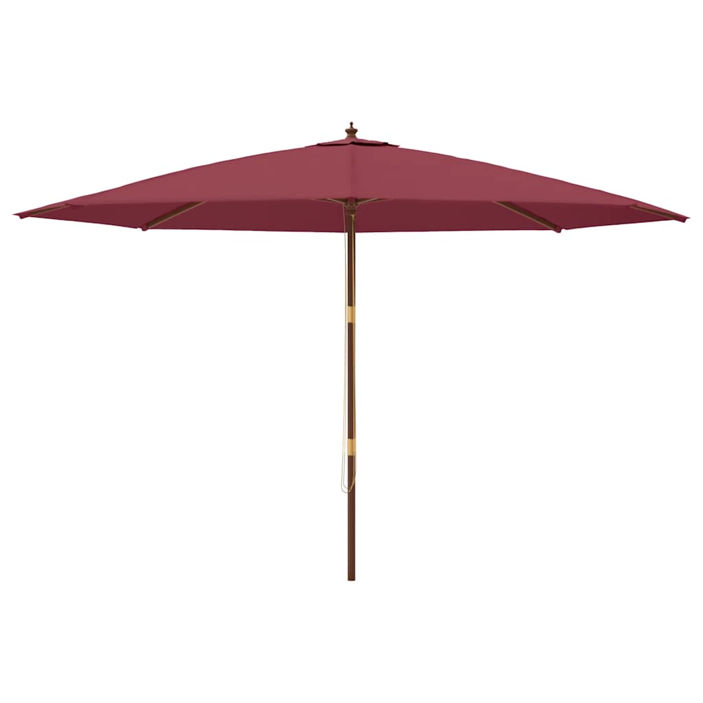 vidaXL Garden Parasol with Wooden Pole Bordeaux Red 400x273 cm 3