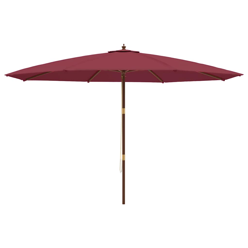 vidaXL Garden Parasol with Wooden Pole Bordeaux Red 400x273 cm 4