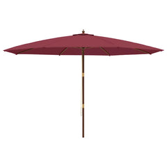 vidaXL Garden Parasol with Wooden Pole Bordeaux Red 400x273 cm 4