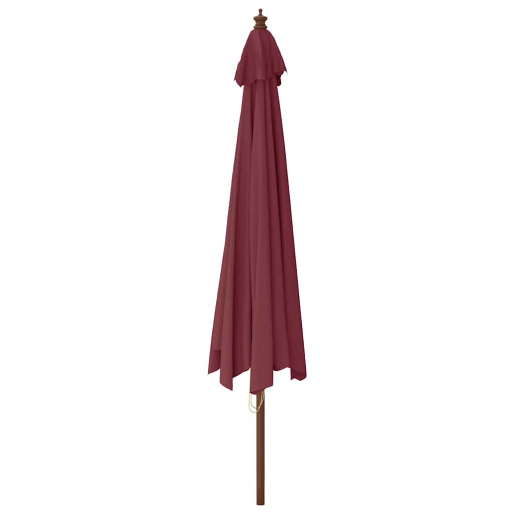 vidaXL Garden Parasol with Wooden Pole Bordeaux Red 400x273 cm 5