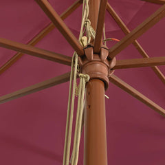 vidaXL Garden Parasol with Wooden Pole Bordeaux Red 400x273 cm 6