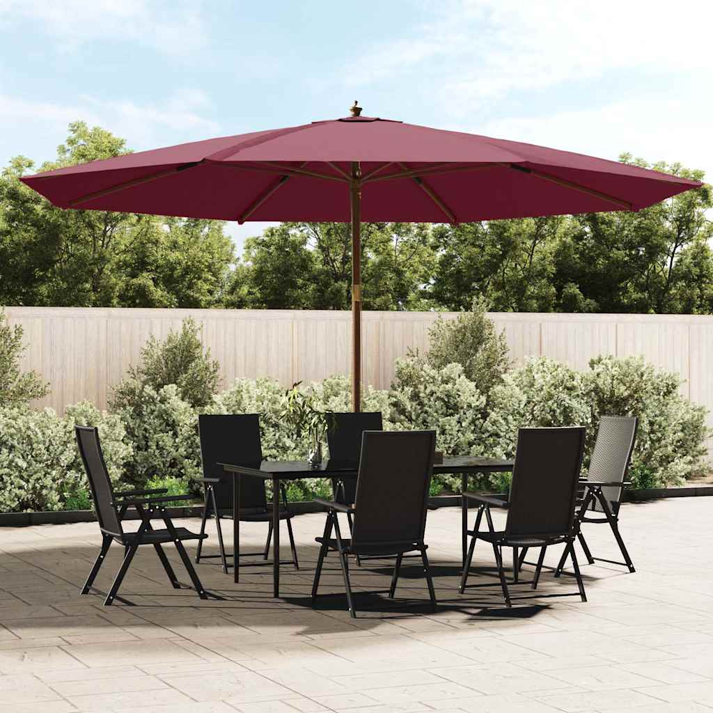 vidaXL Garden Parasol with Wooden Pole Bordeaux Red 400x273 cm 1