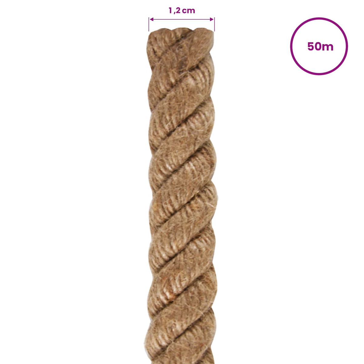 Jute Rope Long Thick Natural