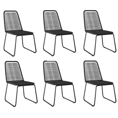 7 Piece Garden Dining Set Black