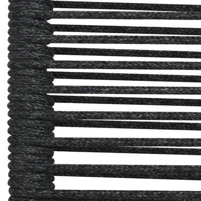 5 Piece Garden Dining Set Black Cotton Rope and Steel