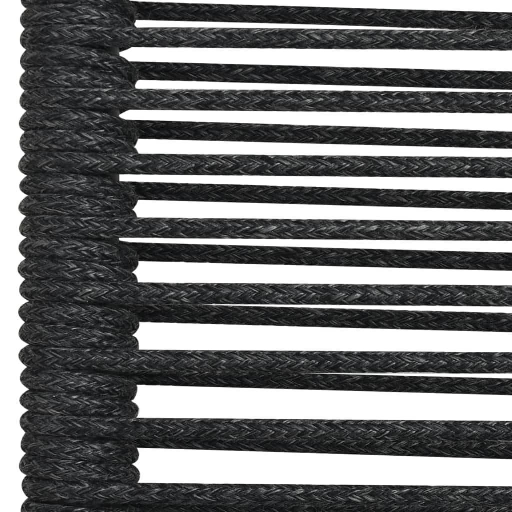 vidaXL 7 Piece Garden Dining Set Black Cotton Rope and Steel 6
