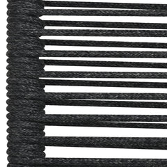 vidaXL 7 Piece Garden Dining Set Black Cotton Rope and Steel 6
