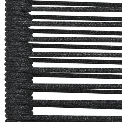 5 Piece Garden Dining Set Black Cotton Rope and Steel