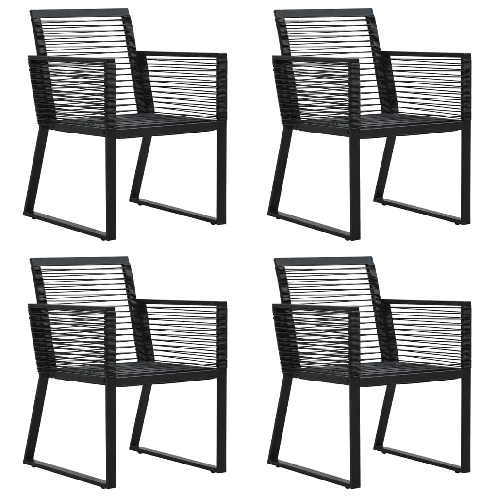 vidaXL 5 Piece Garden Dining Set Black PVC Rattan 4