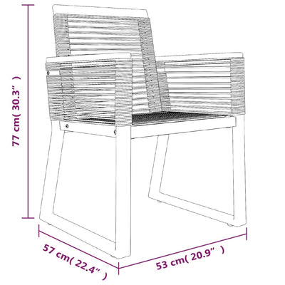 5 Piece Garden Dining Set Black PVC Rattan