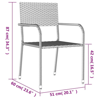 5 Piece Garden Dining Set Grey Poly Rattan